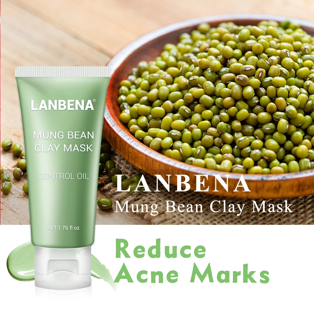 Маска для лица LANBENA Mung Bean Clay уменьшает количество акне питающее Глубокое