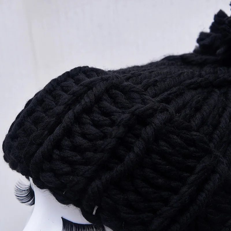 LERFEY женские вязаные шапки ручной работы грубая зимняя шапка теплые Skullies Beanies