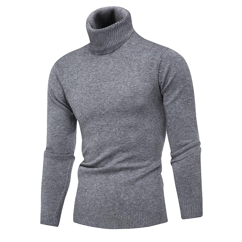 

2018 New autumn and winter hot fashion sweater men's brand turtleneck sweater solid color leisure Slim pullover sweater 5 colors