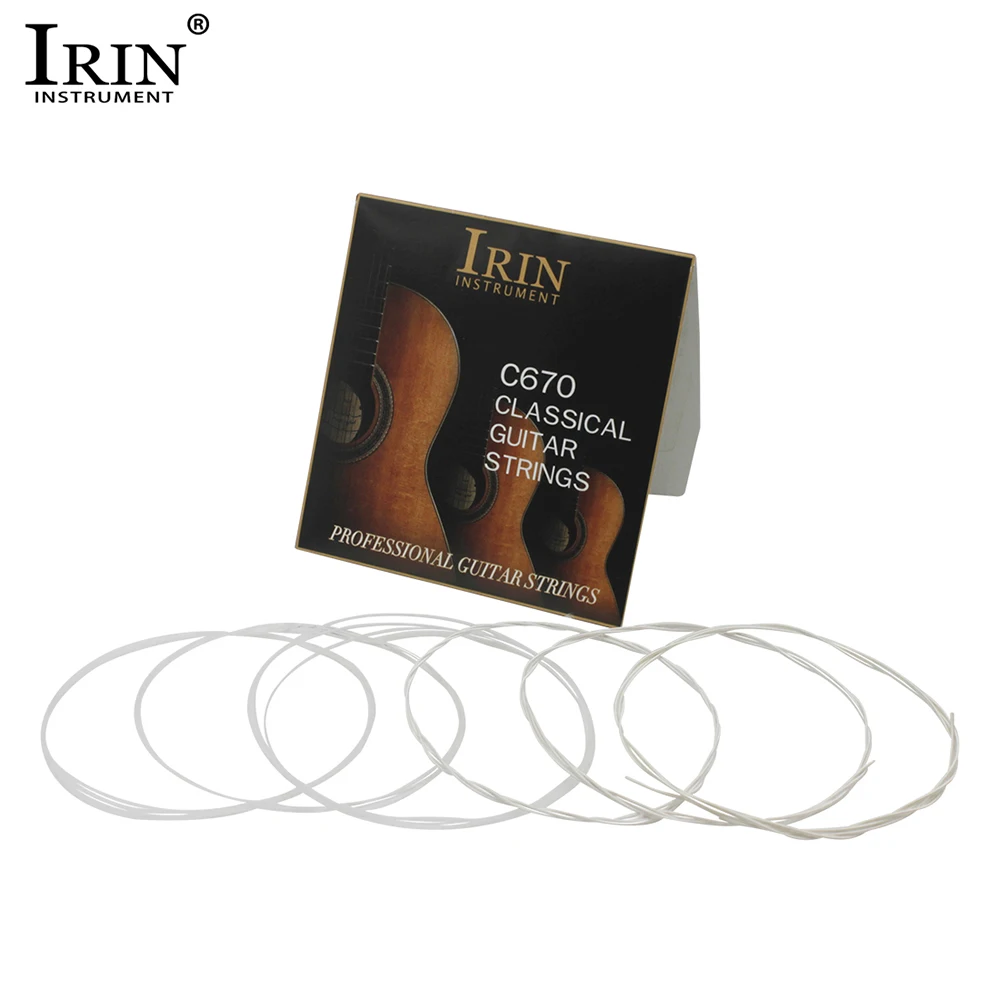 

IRIN C670 Струны для акустической классической гитары с нейлоновой посеребренной обмоткой из медного сплава, 6 шт./компл. (.028-.043)