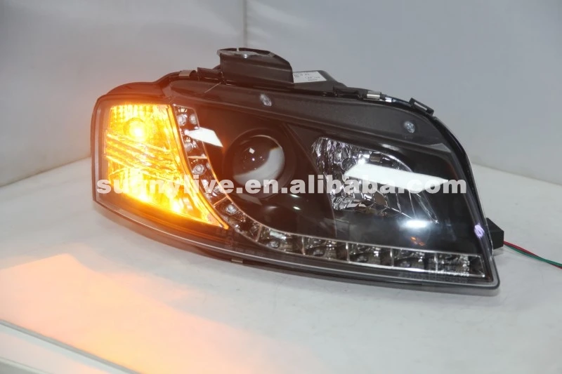 Для Audi A3 светодиодный головной светильник с объектив проектора фара 2003-2007 год SN