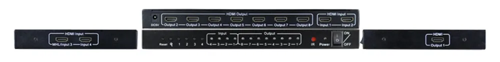 HDMI матричный коммутатор 4 в 8 выход 4*8 HD матрица ТВ видео 4K2K3D|KVM-переключатели| |