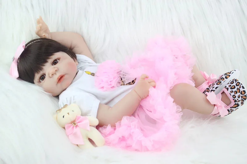 Реалистичная 55 см полная силиконовая Bebe для новорожденных, для девочек прекрасная 2" виниловая новорожденная кукла" малыш "Принцесса водонепроницаемый тело Bathe игрушка