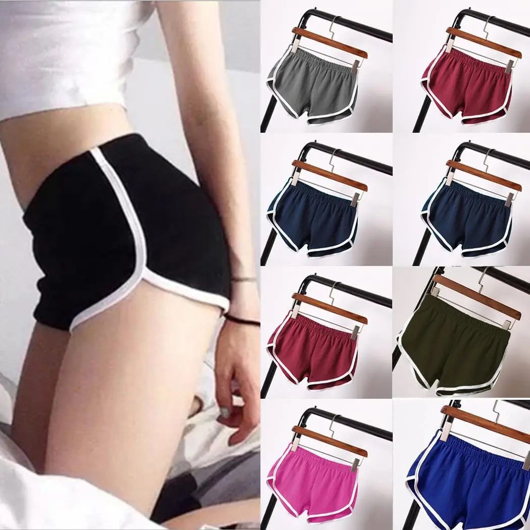 Женские повседневные однотонные летние спортивные шорты для спортзала с