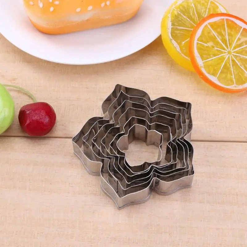 6 шт./компл. из нержавеющей стали помадка форма торта Петуния цветок печенья резак