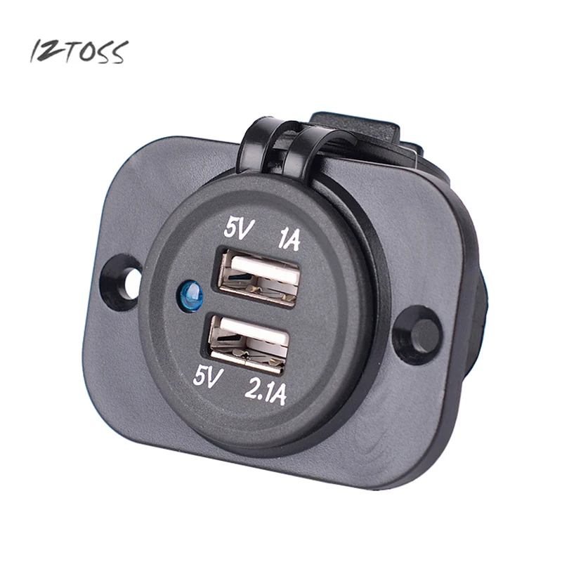 IZTOSS двойная USB розетка для автомобильного прикуривателя водонепроницаемая и