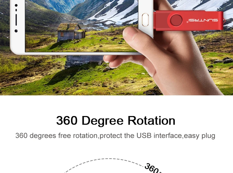 Sunstrsi USB флеш-накопитель 2,0 для Android смартфон 128 ГБ флеш-накопитель 32 Гб OTG металлическая usb флеш-карта 64 Гб usb флешка 16 ГБ логотип на заказ
