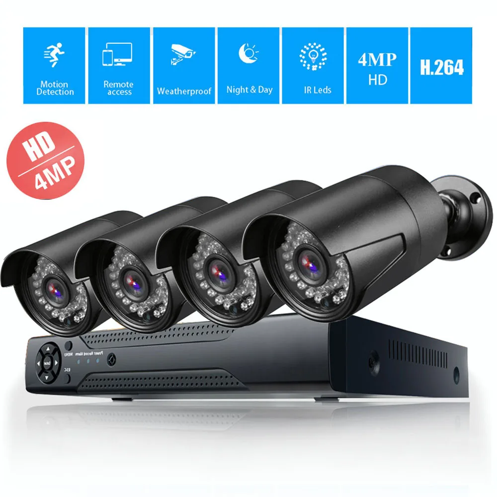 4CH 5MP комплект видеонаблюдения CCTV AHD камера система 5.0MP камера безопасности Система пуля наружная камера DVR видео рекордер