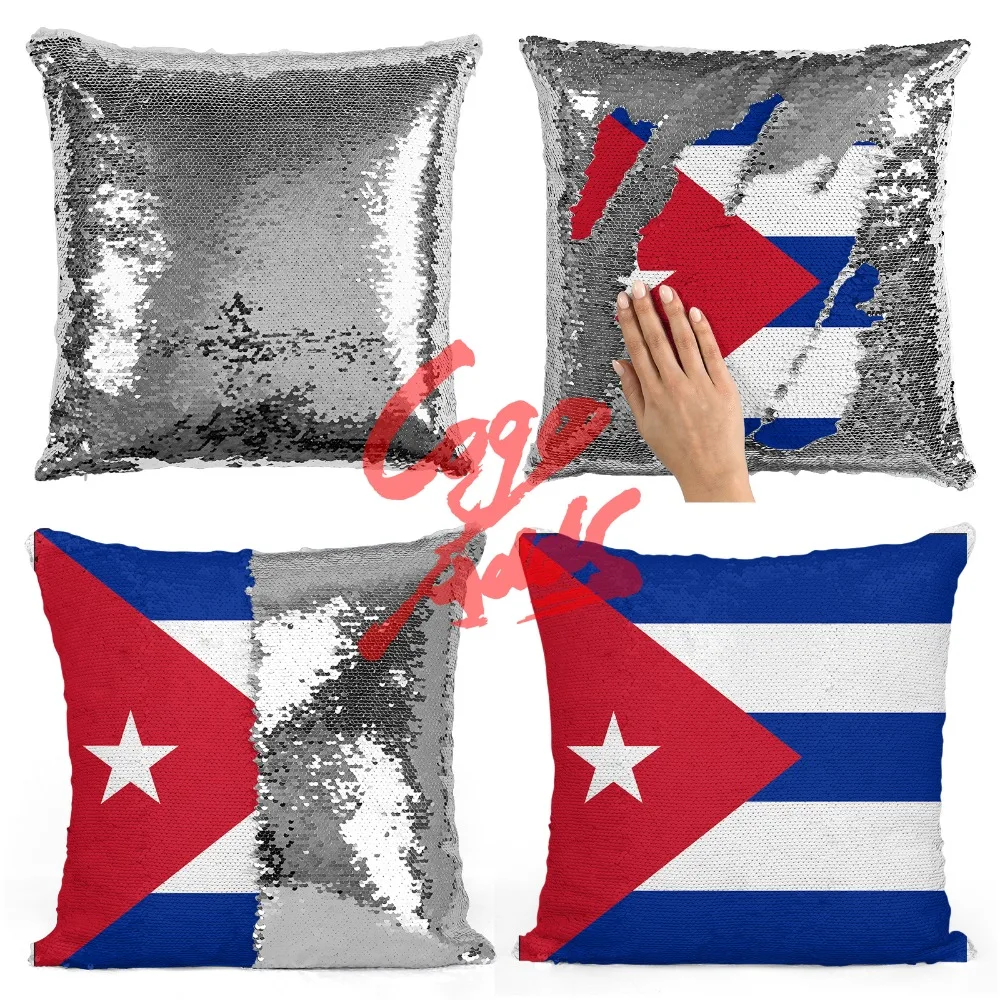 

Cuba decorative throw pillows reversible mermaid sequin pillow case cover dropshipping
