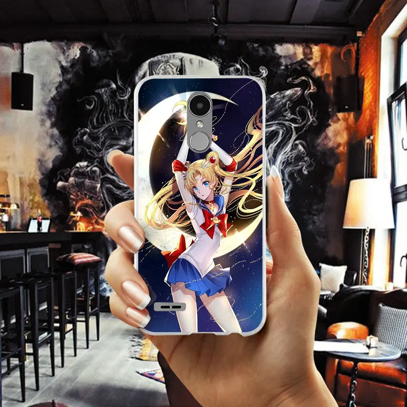 Мультфильм Сейлор Мун Мягкие силиконовые ТПУ чехол для телефона LG K4 K7 K8 K10 2017 G2 G3