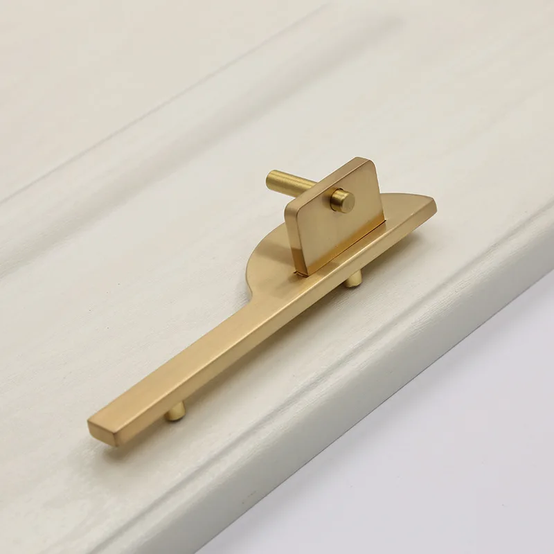 JD New Chinese Zinc Alloy Door Wardrobe Brushed Brass Door Handle Gold Cabinet Drawer Door Handle Furniture Handle Hardware