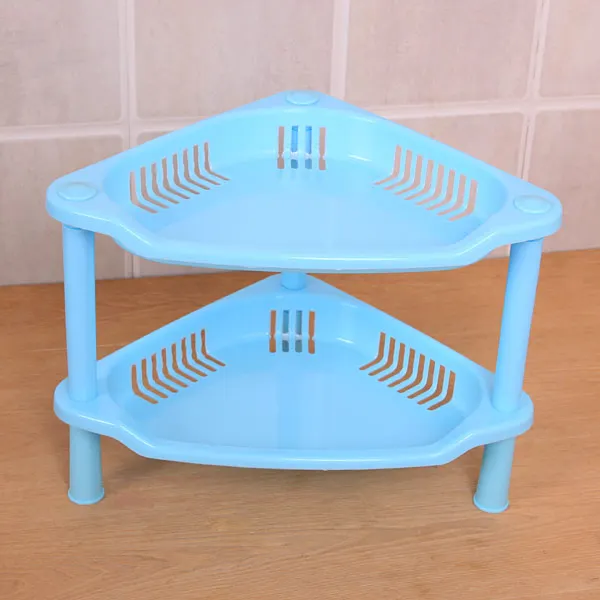two layer blue Новое поступление, милая четырехслойная мини-полка для гостиной, стеллаж для хранения, пирамическая классификация, кухонный органайзер, сушилка для посуды ZL301 - Цвет: two layer blue