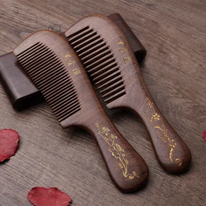 Гребень для бороды, из золотой гребень натурального сандалового дерева, антистатический, 1 шт.