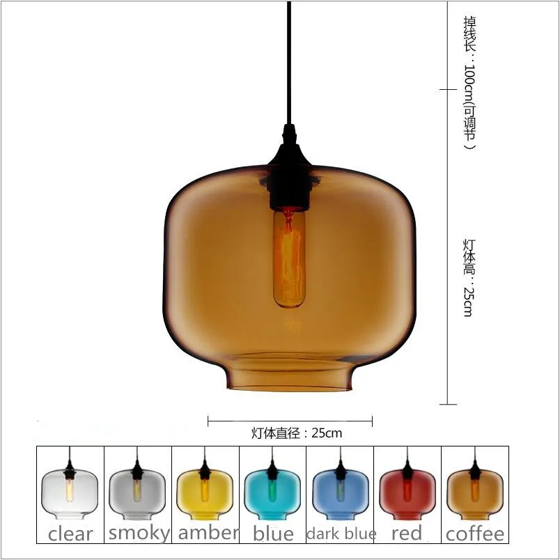 

Loft Pendant Light Industrial Style Glass Pendant Lamps Bar/Restaurant Light Retro Lamparas Colgantes Black and Amer Luminaire