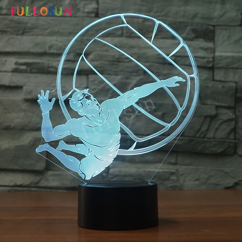 Новинка лампа спортивный волейбольный с 3D оптической иллюзией детский ночник 7