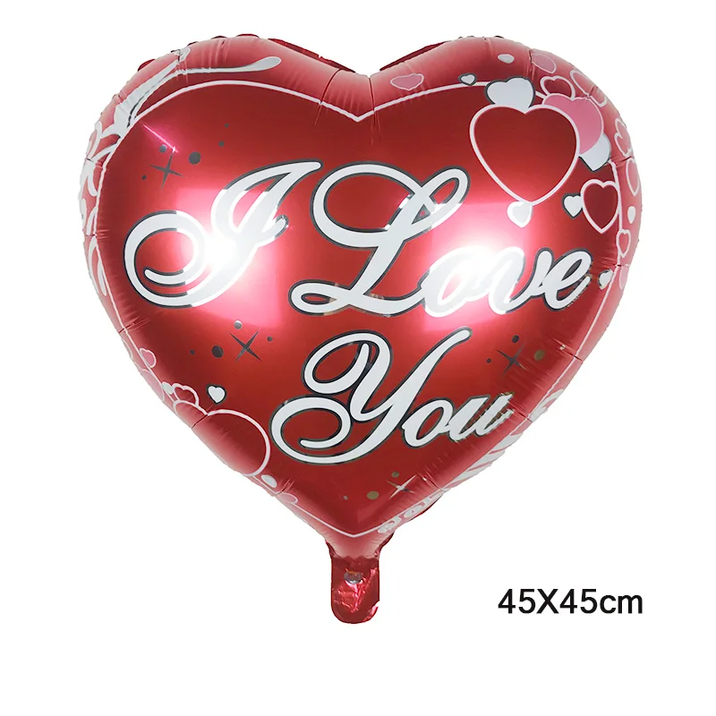 1 шт. 18 дюймовые воздушные шары в форме сердца I Love You фольгированные гелиевые