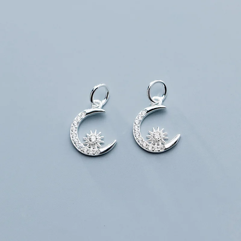 925 стерлингового серебра проложенный AAA циркон Луна амулеты 12 мм Браслеты