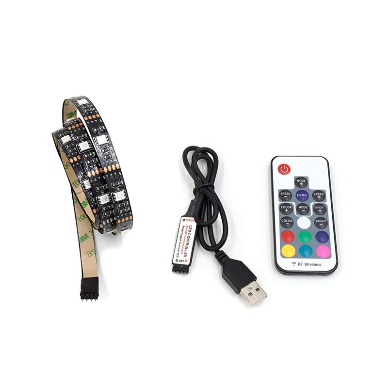 ТВ PC фон Светодиодная лента освещение 60 светодиодный s/m DC 5 V USB SMD5050 RGB с 17Key RF