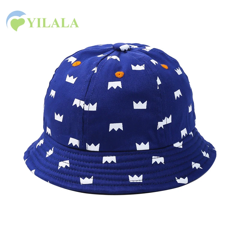 Ковбойская Детская шляпа для мальчиков с принтом короны Панама малышей летние