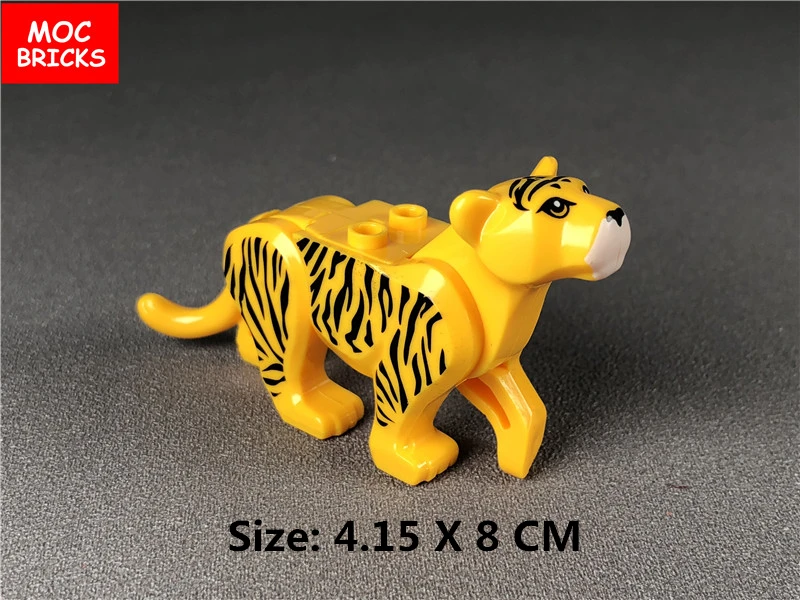 10 шт./лот конструктор MOC фигурки животных сделай сам Лев тигр аксессуар для