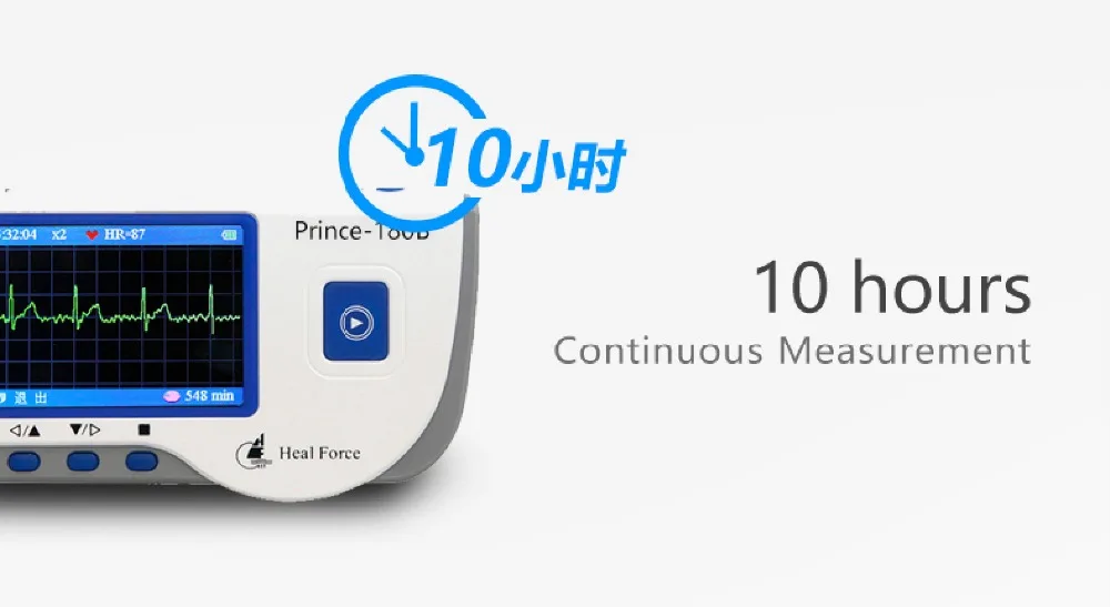 Heal Force Prince 180B1 портативный бытовой сердечный ЭКГ монитор Быстрый Датчик ЭКГ непрерывный мониторинг с свинцовым электродом