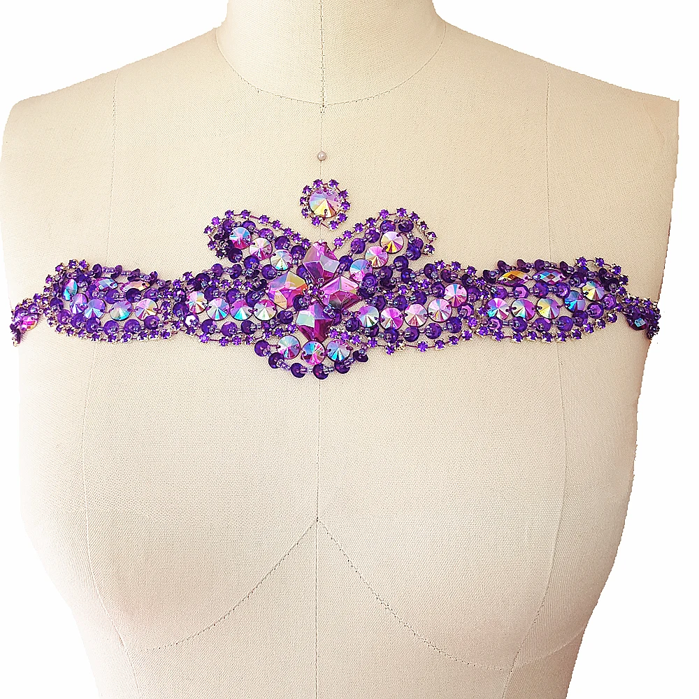 Bi.Dw.M креативная фиолетовая Аппликация из бисера с кристаллами для свадебных