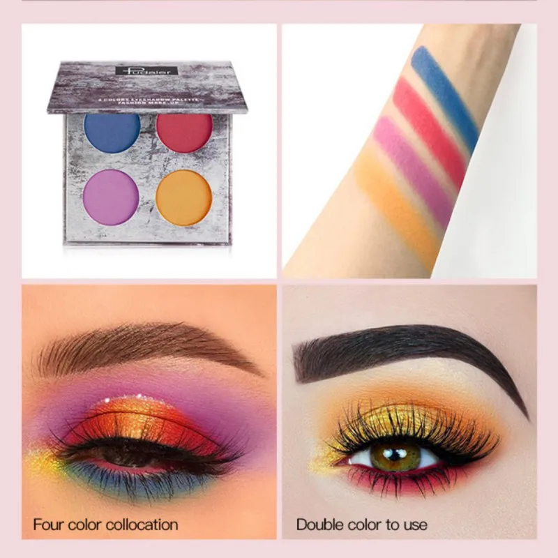4 цвета модные чернила тени для век палитра брызги макияж теней пигмент мягкая