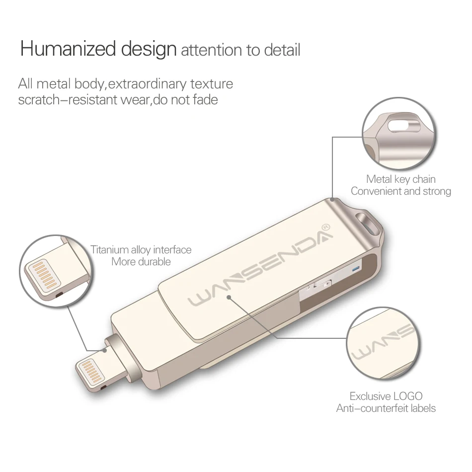 WANSENDA OTG USB флеш накопитель 3 0 ГБ 32 64 128 ГБ|USB флэш-накопители| |