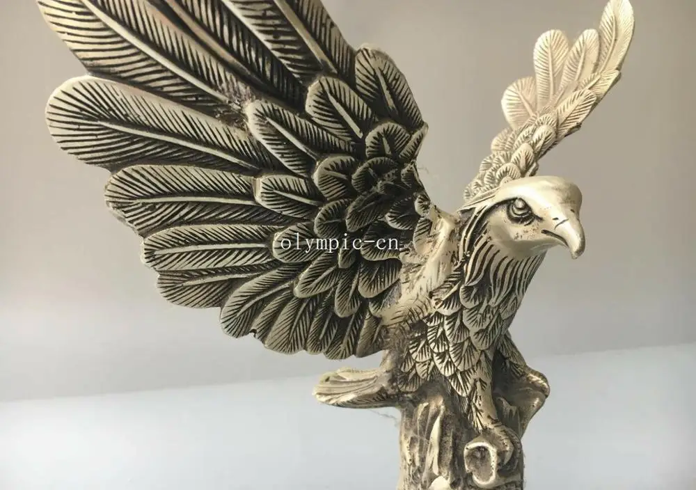 9 ''тибетская бронзовая Серебряная резная зверь животное птица