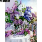 Алмазная 5D Вышивка сделай сам с фиолетовыми цветами лилового цвета, алмазная живопись, вышивка крестиком, мозаичное украшение Стразы