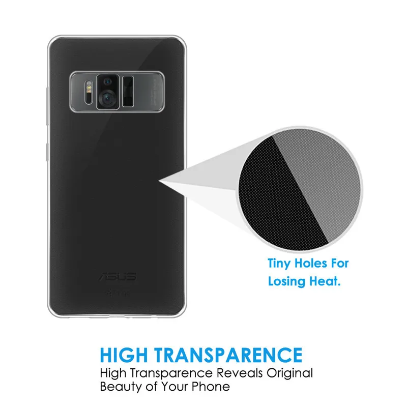 Qosea новый для Asus Zenfone AR ZS571KL корпус прозрачный ультра-тонкий Силиконовый ТПУ