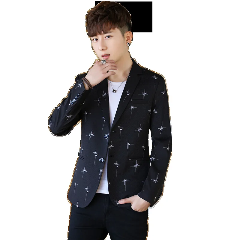 

2020 autumn small suit men's cultivate one's morality teenagers printing thin leisure suit