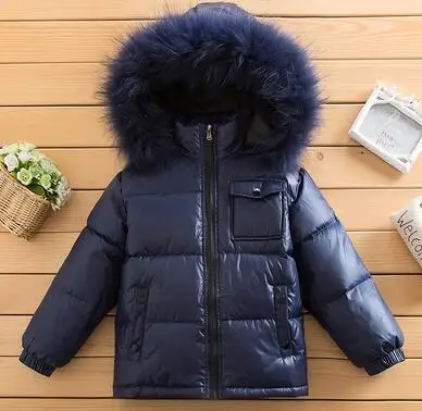 Winter Snow Wear Big Fur Collar Hooded Down& Parkas Boys Warm Winter Down Jackets Girls Outdoor 90% White Duck Down Coats - Цвет: Model 6