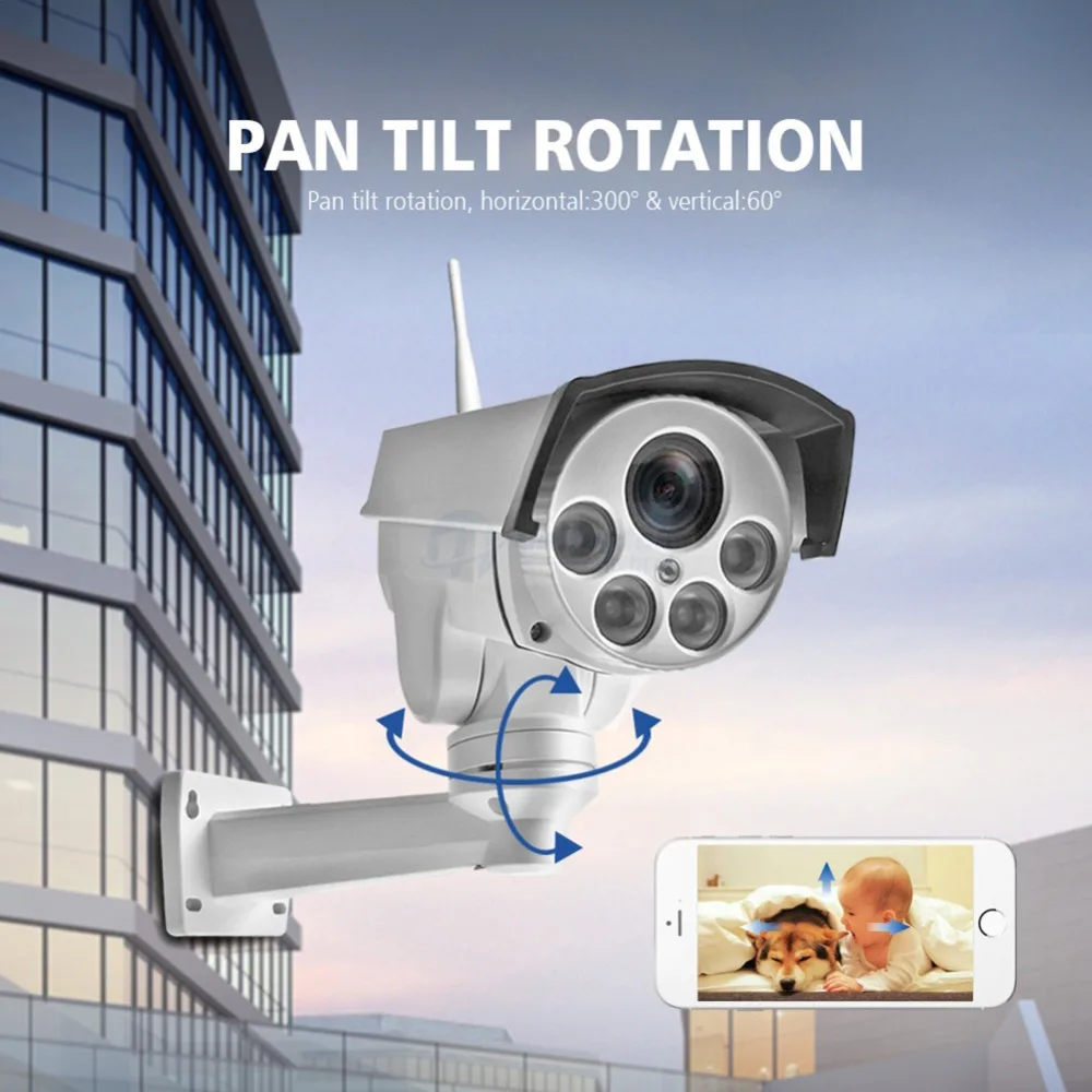HD 1080P мини пуля Wifi PTZ IP камера Аудио 5X зум Автофокус 2 7 13 5 мм 2MP наружная