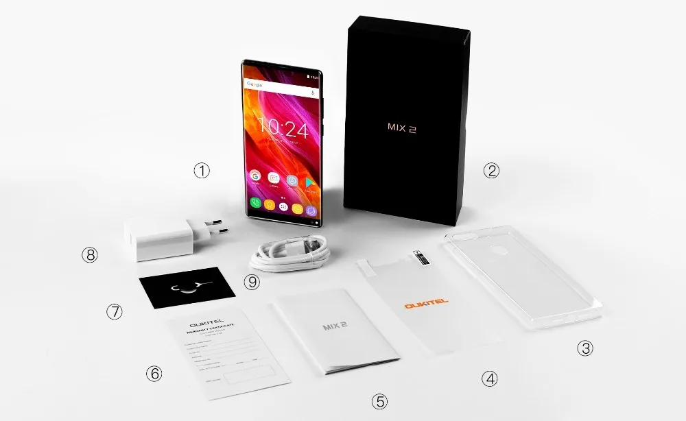 Oukitel MIX 2 5,9" 18:9 экран 4G смартфон Восьмиядерный 6 ГБ+ 64 ГБ 21 Мп+ 13 МП камера 9 В/2 а быстрое зарядное устройство 4080 мАч мобильный телефон