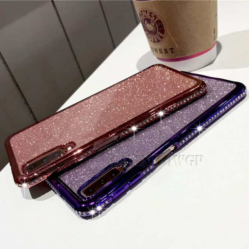 Чехол для Samsung Galaxy A50 A30 A20 A10 A70 A90 A40 A60 M10 M20 M30 M40 50 м 30 20 Чехлы со стразами Блестящий металлический блеск мягкий ТПУ чехол с мультипликационным рисунком