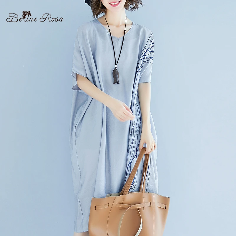 BelineRosa/летнее женское платье туника большого размера женская одежда в полоску с