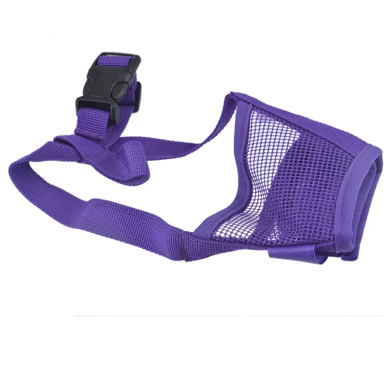 purple Pet Dog Регулируемая Маска сетка воздухопроницаемые музлы анти намордник против лая, укусов жевательные устройство для дрессировки собак для маленькой большой собаки рот морда - Цвет: purple