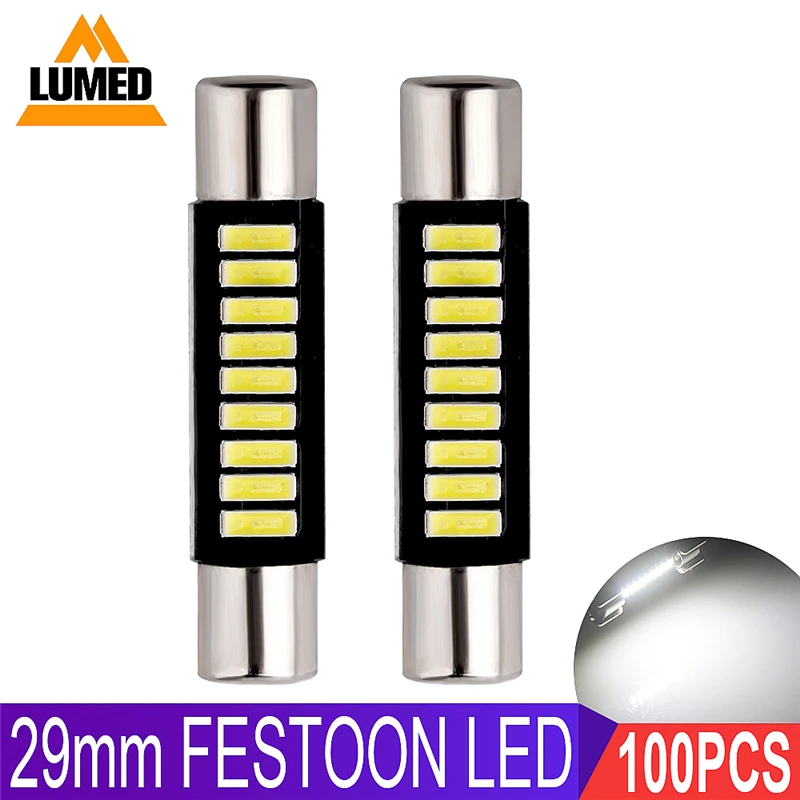 Comprar Festoon LED C5W Para Interior De Coche, Luces De Espejo De Tocador, Visor Solar, DC 12V, 100x29mm, 9 LED, 4014