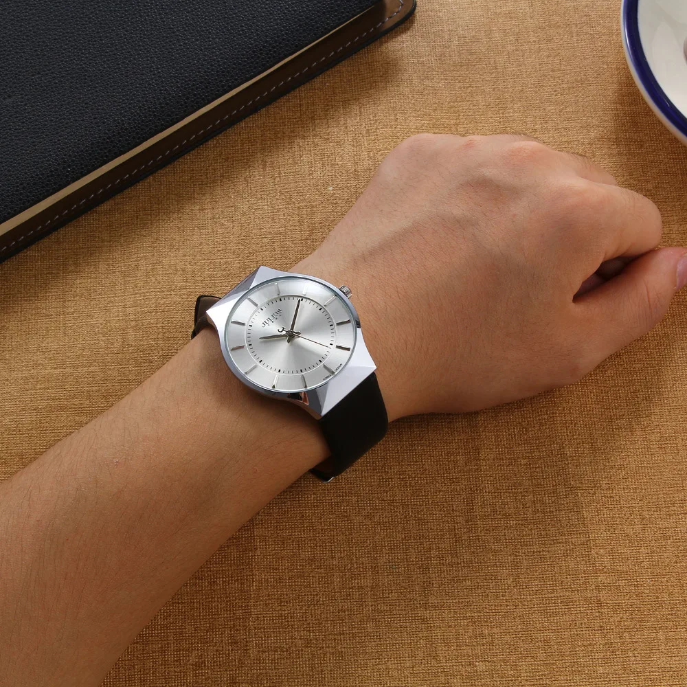 

Watches Men Julius Brand Fashion Men's Watch Quartz Hours Ultra Thin Case Genuine Leather Dress Business Male Wrist Watches