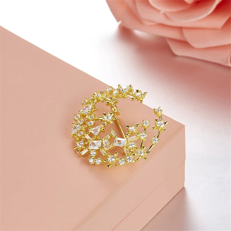 Женская Брошь в виде снежинки из серебра 925 пробы|flower brooch pin|pin jewelryflower |