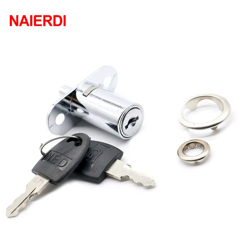 Замок Плунжер с 2 кнопками для раздвижных стеклянных дверей и витрины замок