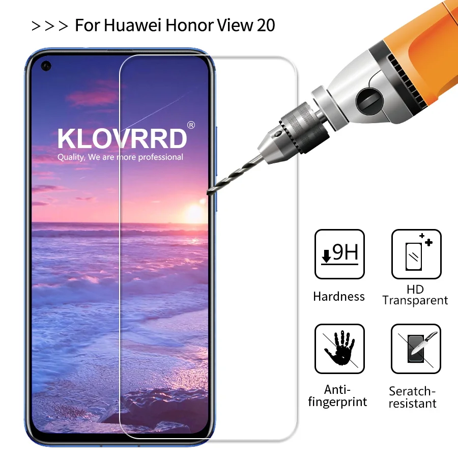 KLOVRRD закаленное стекло для huawei Honor View 20 Защита экрана V20 защитная пленка анти-взрыв