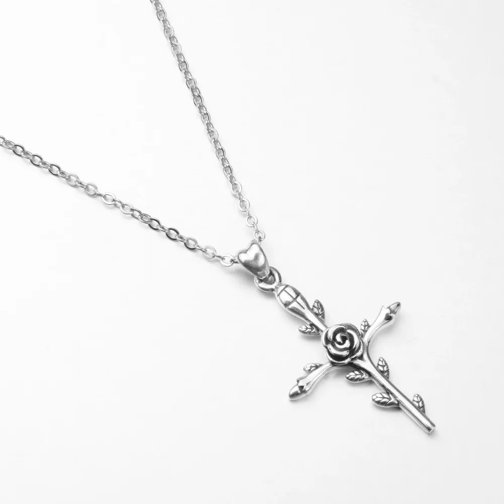 Женский набор ювелирных изделий EUDORA Серьги пусеты с подвеской в виде розы из