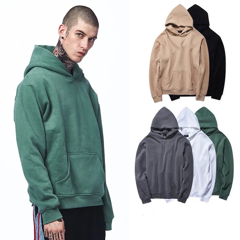 

Euramerican men s fleece loose long sleeve pullover sweatershirt spring autumn solid color casual cashmere hooded sweater tops