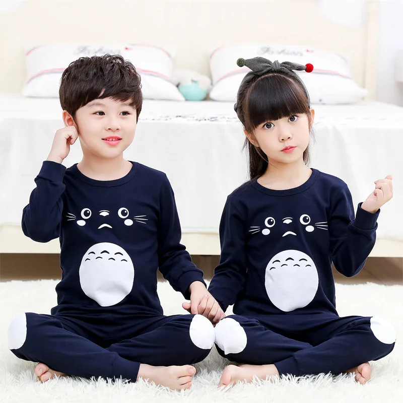 Зимние Детские пижамы пижамные комплекты для маленьких мальчиков детская одежда