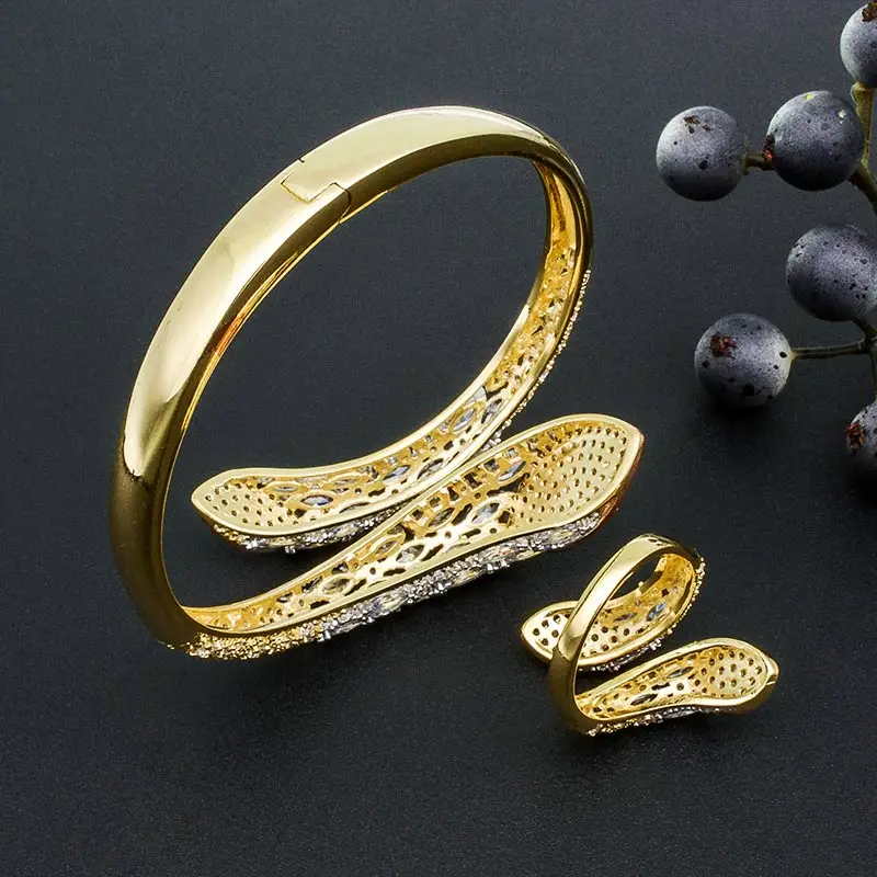 Женский набор колец ModemAngel из меди и фианита класса ААА вечерние свадебные