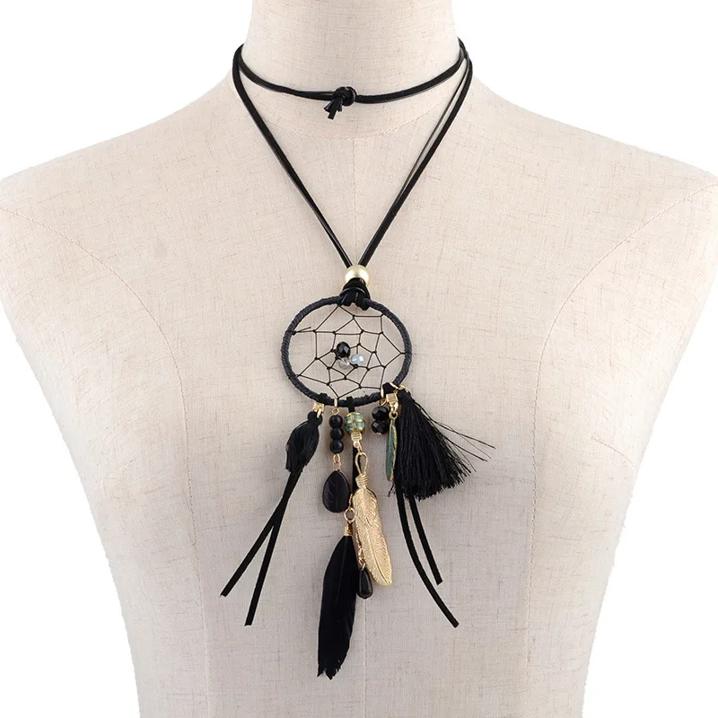 Индонезия Стиль подвеска Ловец снов Цепочки и ожерелья с кисточками в этническом