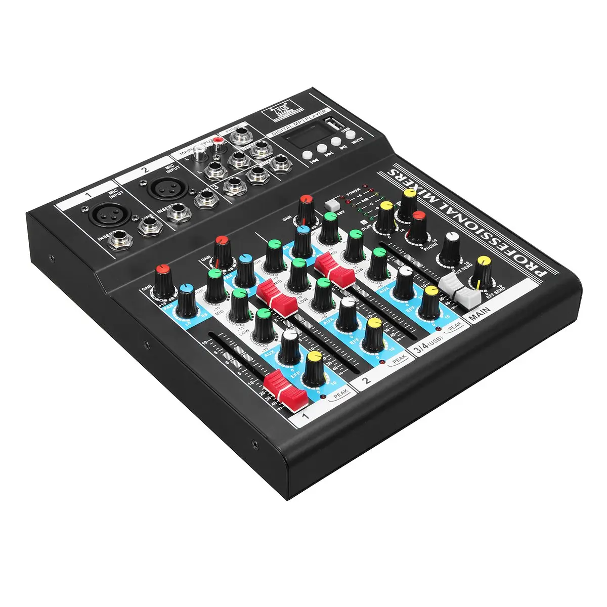 LEORY 4 канала мини микшерный пульт bluetooth DJ с USB Professional Металл Mezclador звук микшер для