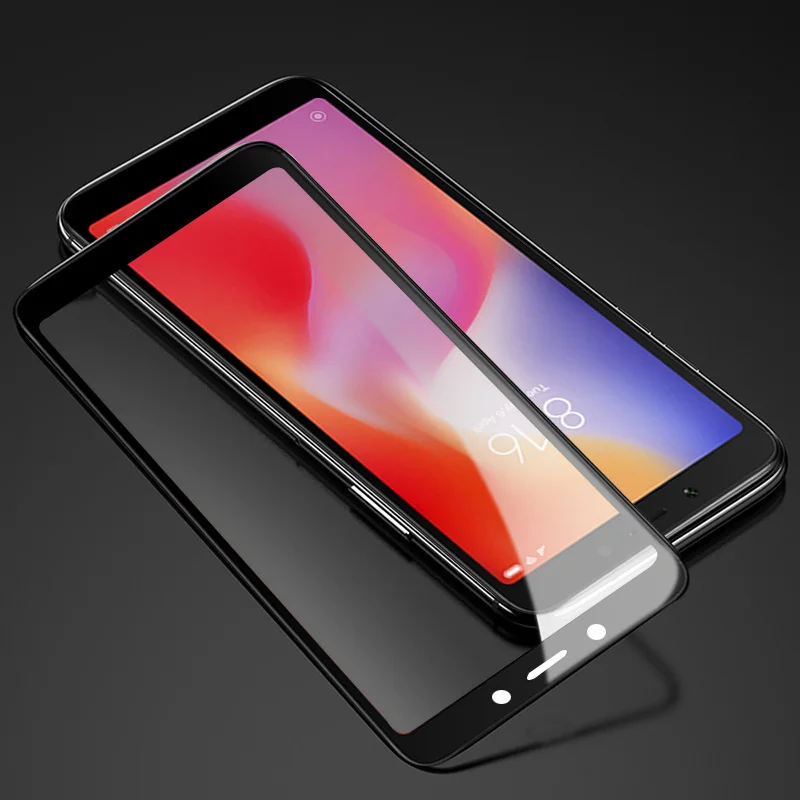 Черный 9H полное покрытие для Xiaomi Redmi 6A закаленное стекло 9H защита экрана Защитная пленка на стекло для Xiaomi Redmi 6A стекло - Цвет: Черный